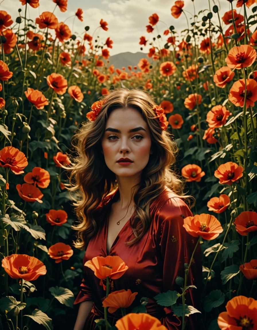 Opium Poppy Beauty: A Cinematic Portrait