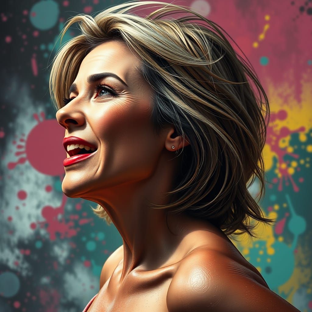Sensual Hyperrealistic Portrait in Vibrant Colors