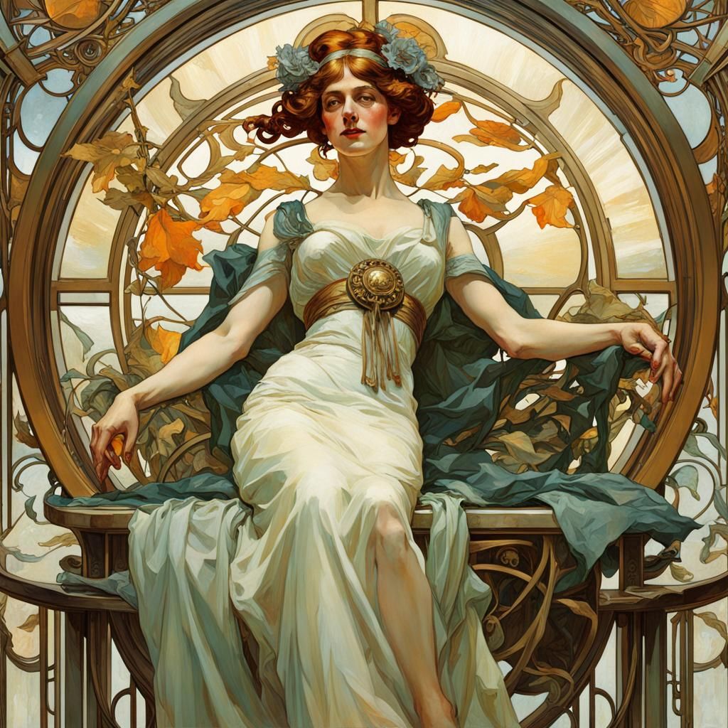 Elegant Art Nouveau Poster Illustration