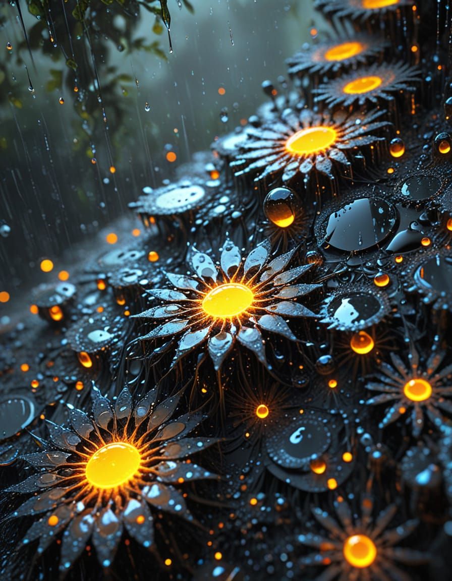 Infinitely Recursive Square Fractal Solar Rain