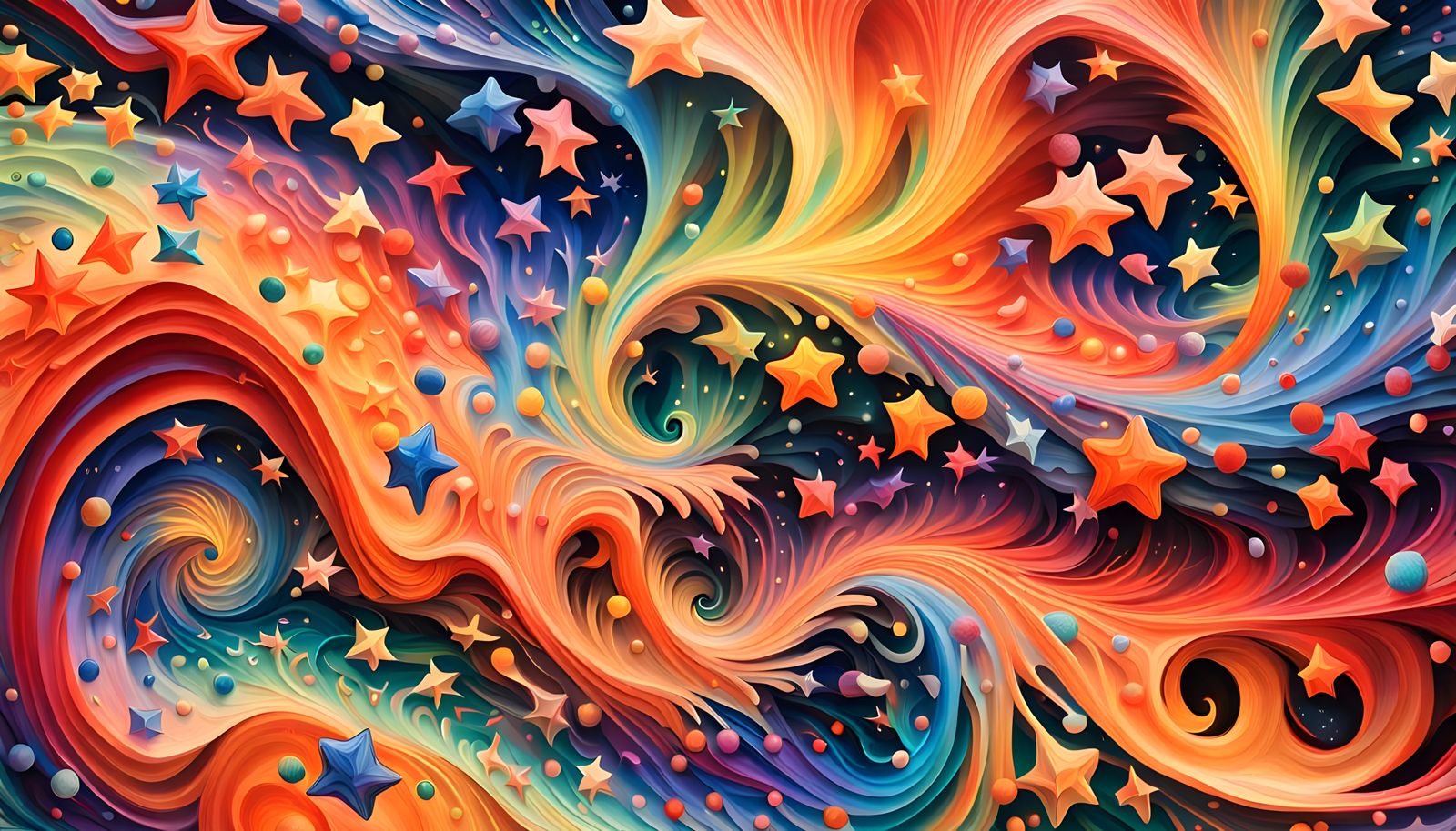 Iridescent Stars in Aboriginal Impasto Painting