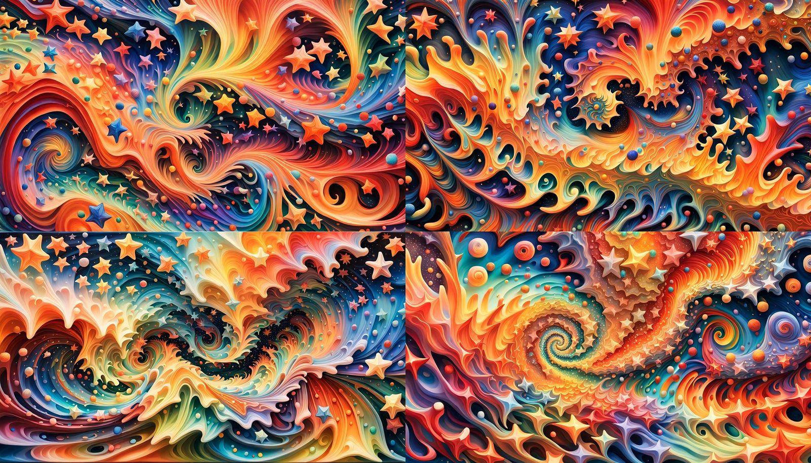 Iridescent Star Cluster: Aboriginal-Style Impasto Painting