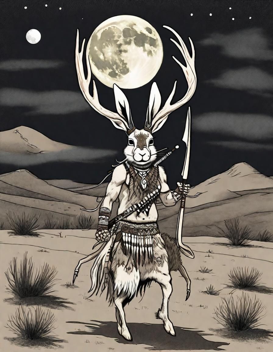 Jackalope Warrior Dance Under the Moon