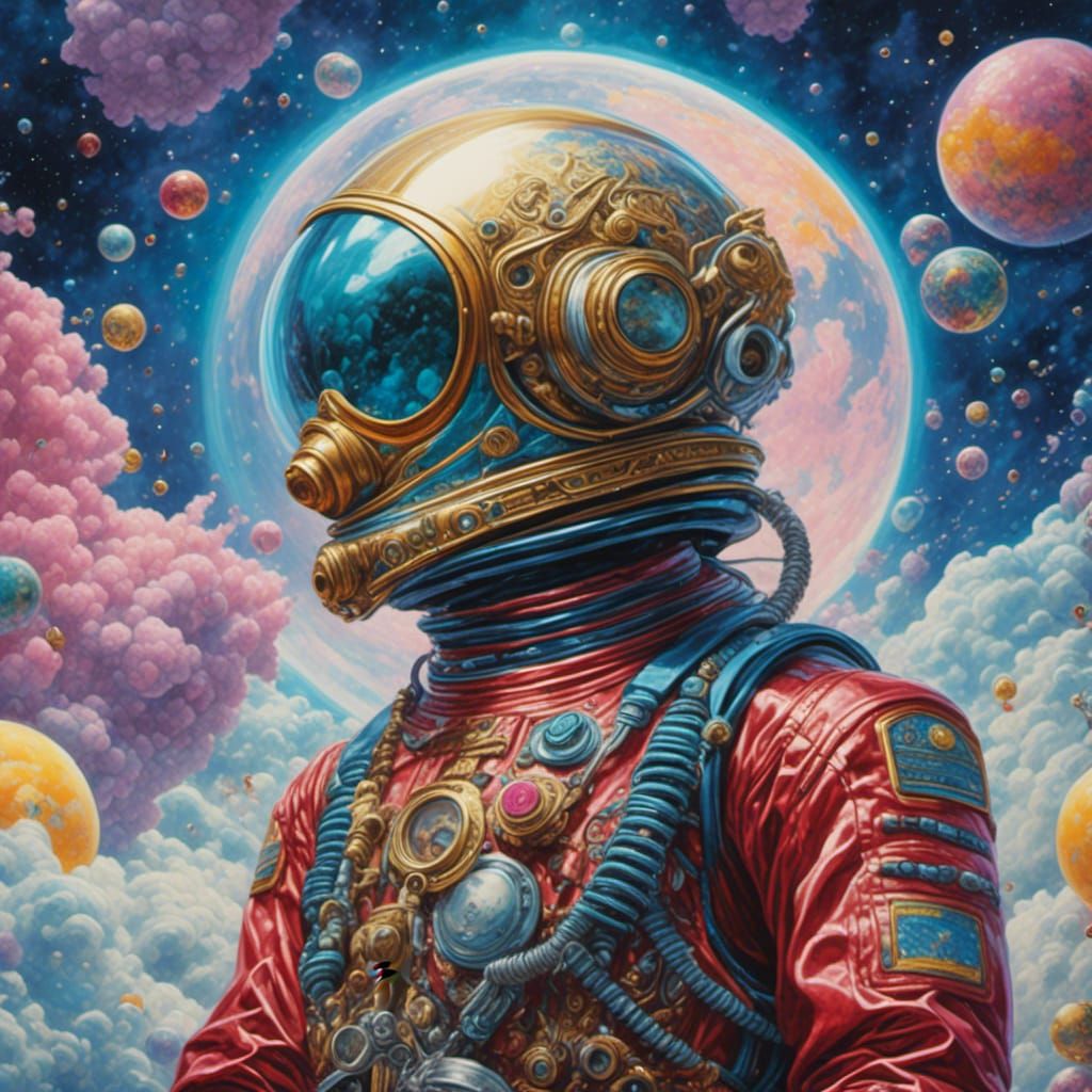 Surreal Duck Astronaut in Biopunk Style