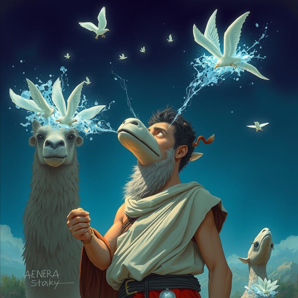 Ancient Greek Explorer Applying Wax, Detailed Art