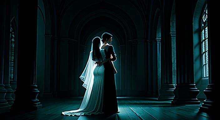 Surreal Women Posing in an Eerie Studio Scene