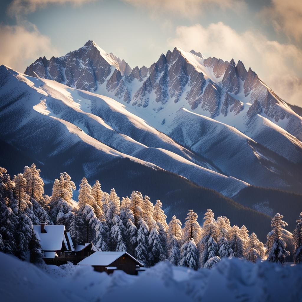 Snowy Mountains: Professional Photography with Bokeh
