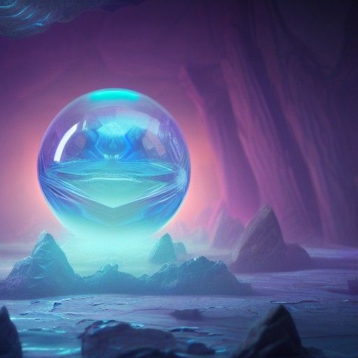 Mysterious Crystal Ball in Fantasy Art Style