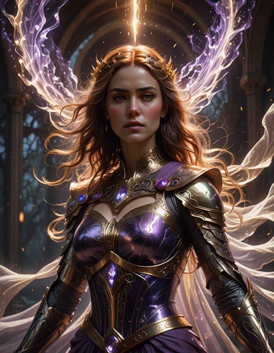 Magical Warrior Transformation in Ethereal Fantasy Art Style