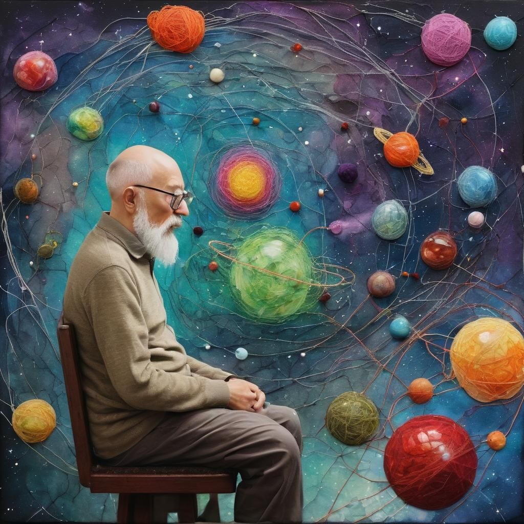 Woolly Space Physicist in Alcohol Ink Style