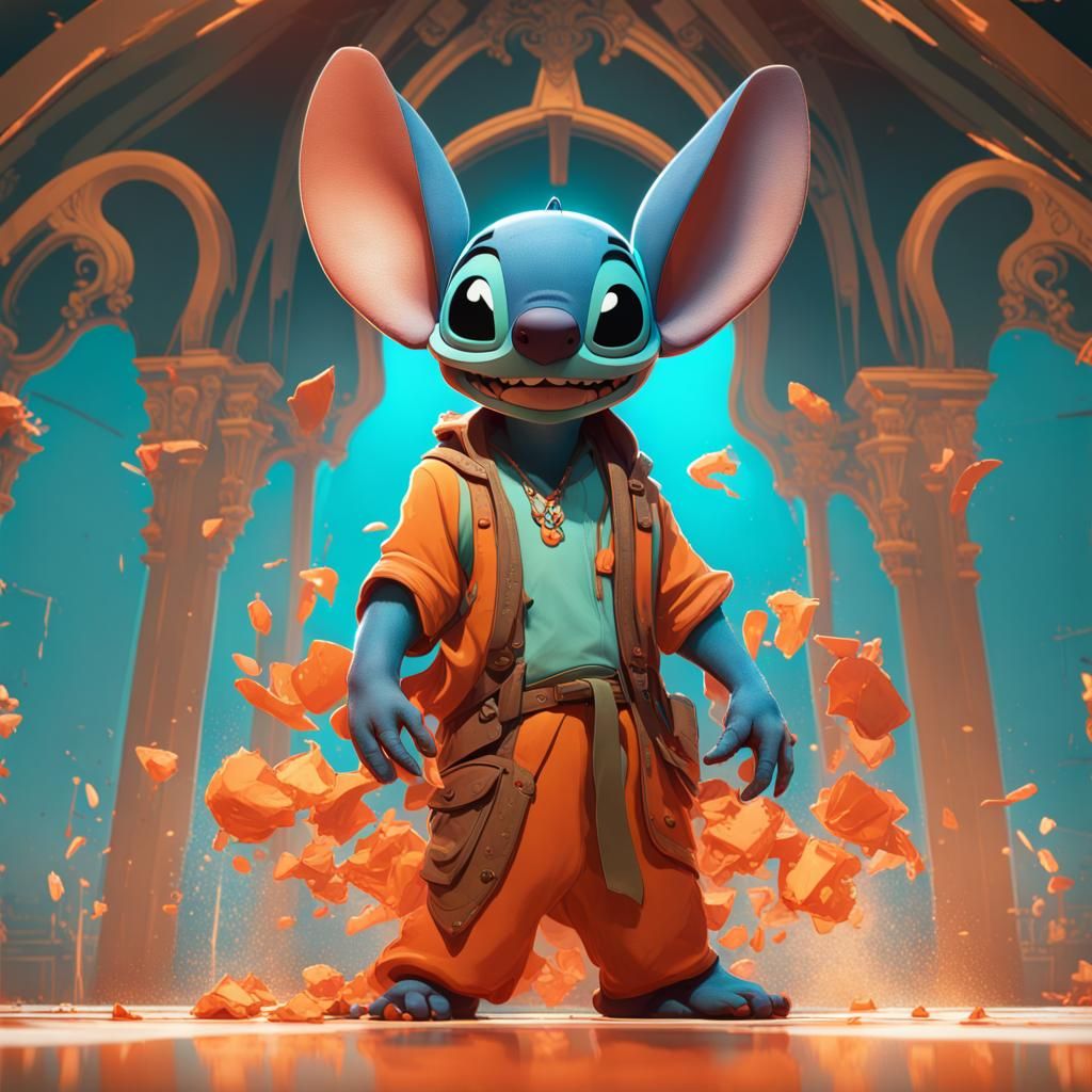 Hyperdetailed Stitch Concept Art in Unreal Engine 5