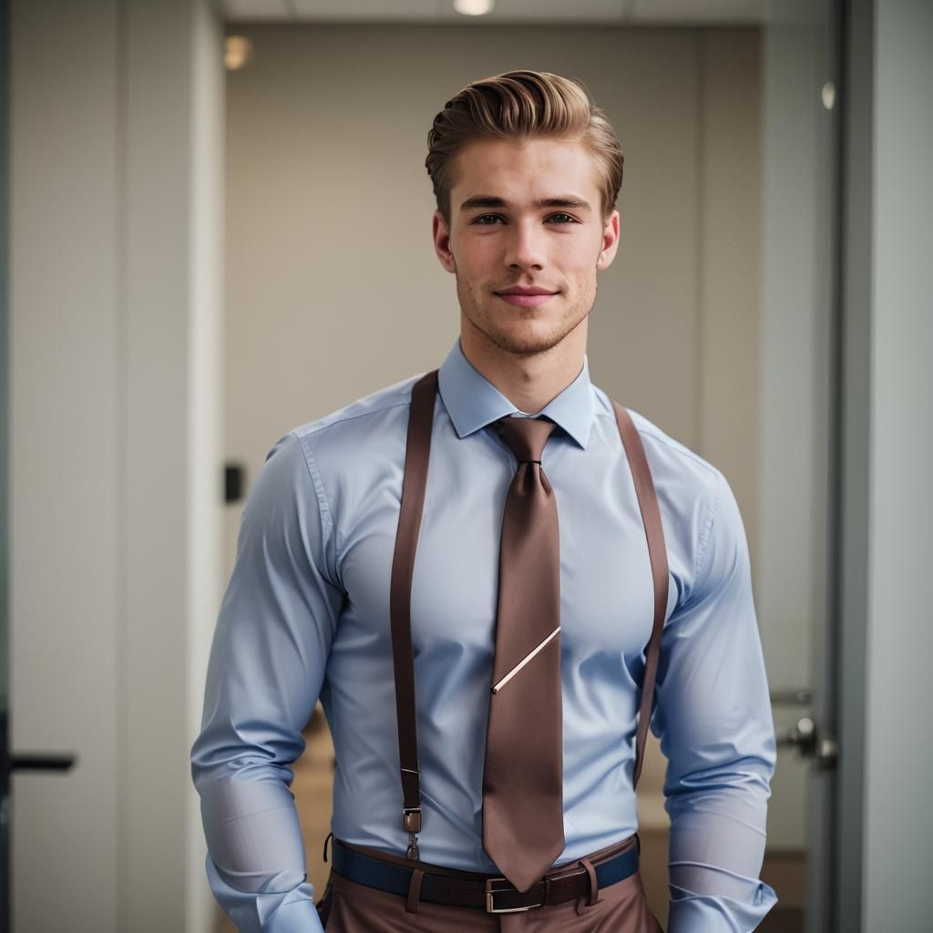 See-Through Shirt Man in Editorial Fashion Portrait