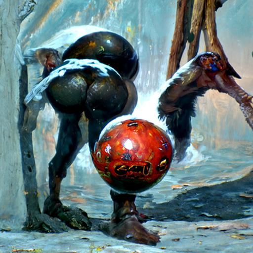 Realistic Oil Painting of Balls in Gurney Style