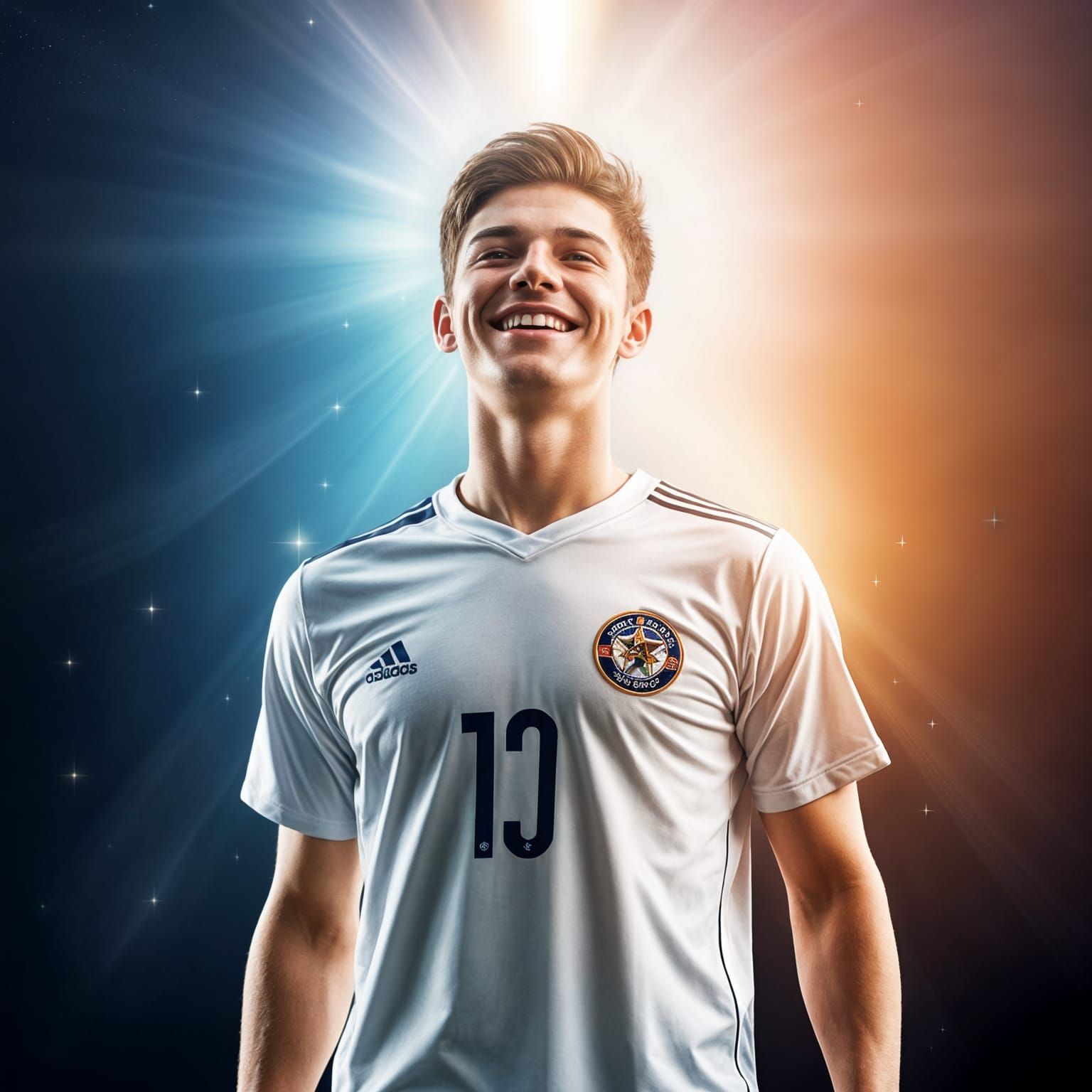 Youthful Soccer Player Unites with Celestial Energy