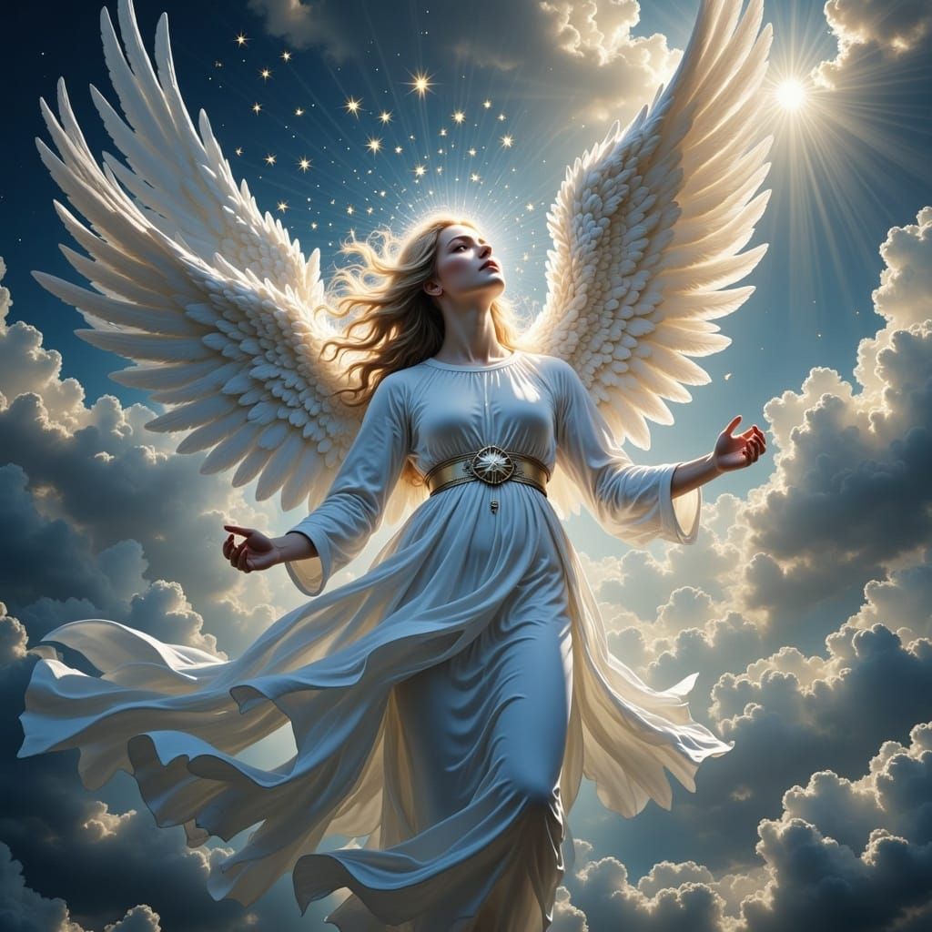 Goddess Woman Exhaling Stars: Fantasy Concept Art