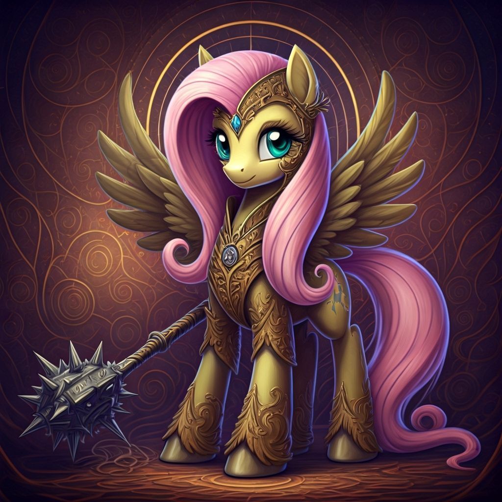 Spider Druid Pony with Mace in Astral Cosmic Style