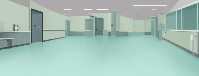 Pixel Art Hospital Corridor in 8-bit Style