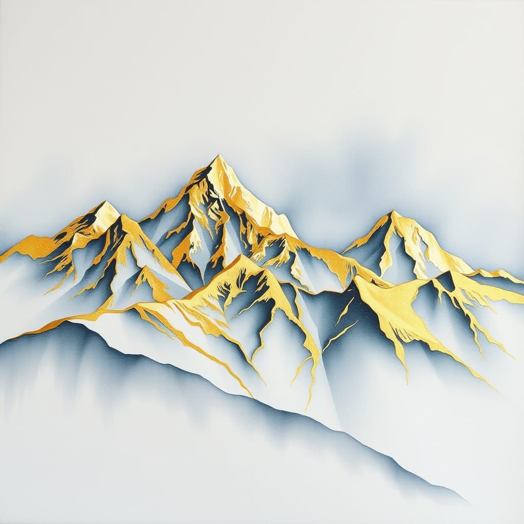 Golden Mountain Silhouette