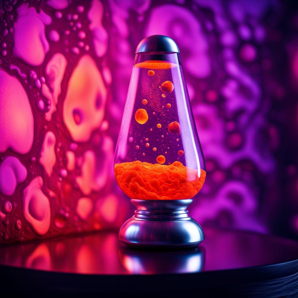 Classic Lava Lamp in Psychedelic 1960s Bedroom