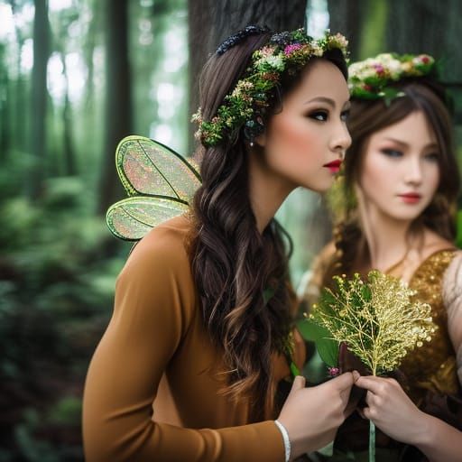 Enchanted Forest: Beautiful Fairy Maidens in Hyperrealism