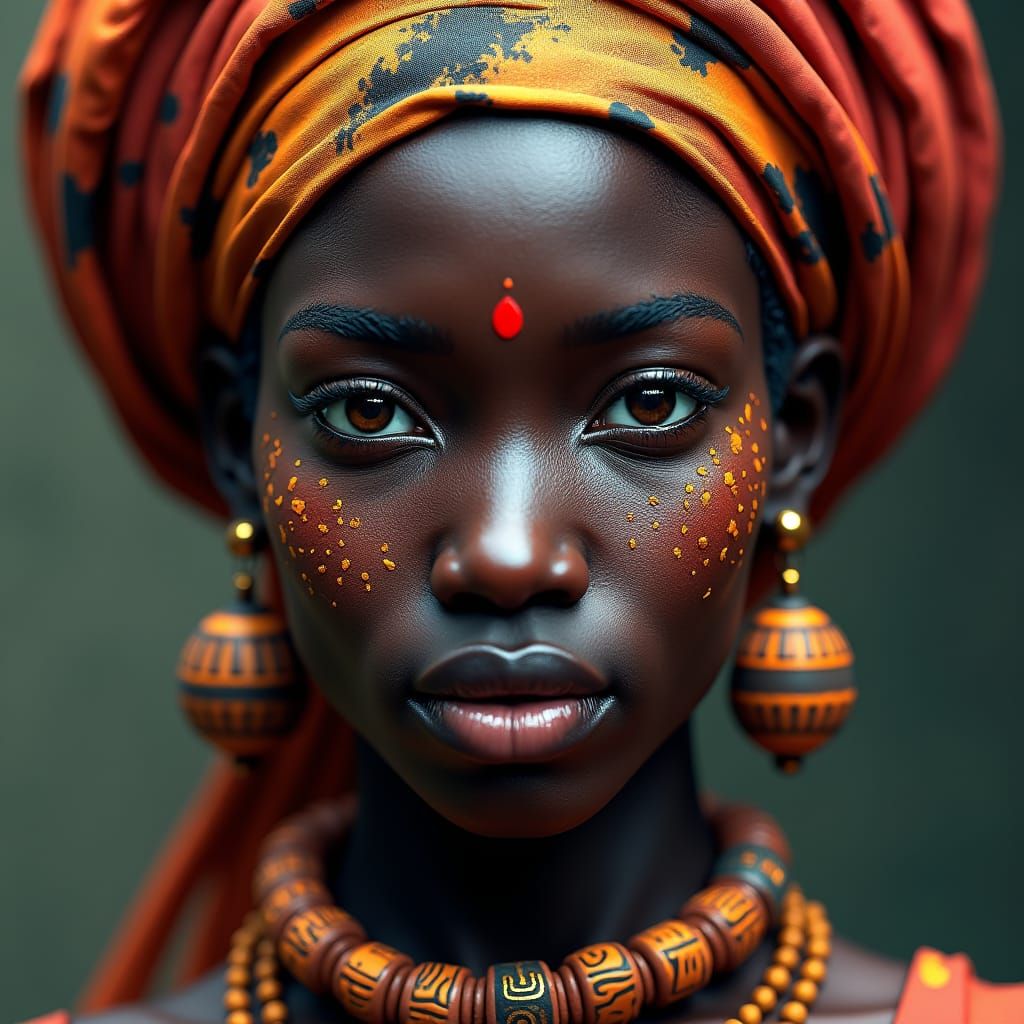 Beautiful Tanzanian Woman's Face: Fantasy Concept Art