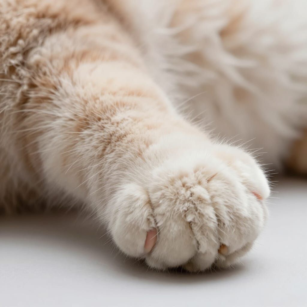 Extreme Detail Macro Photo of a Squishy Calico Cat Paw