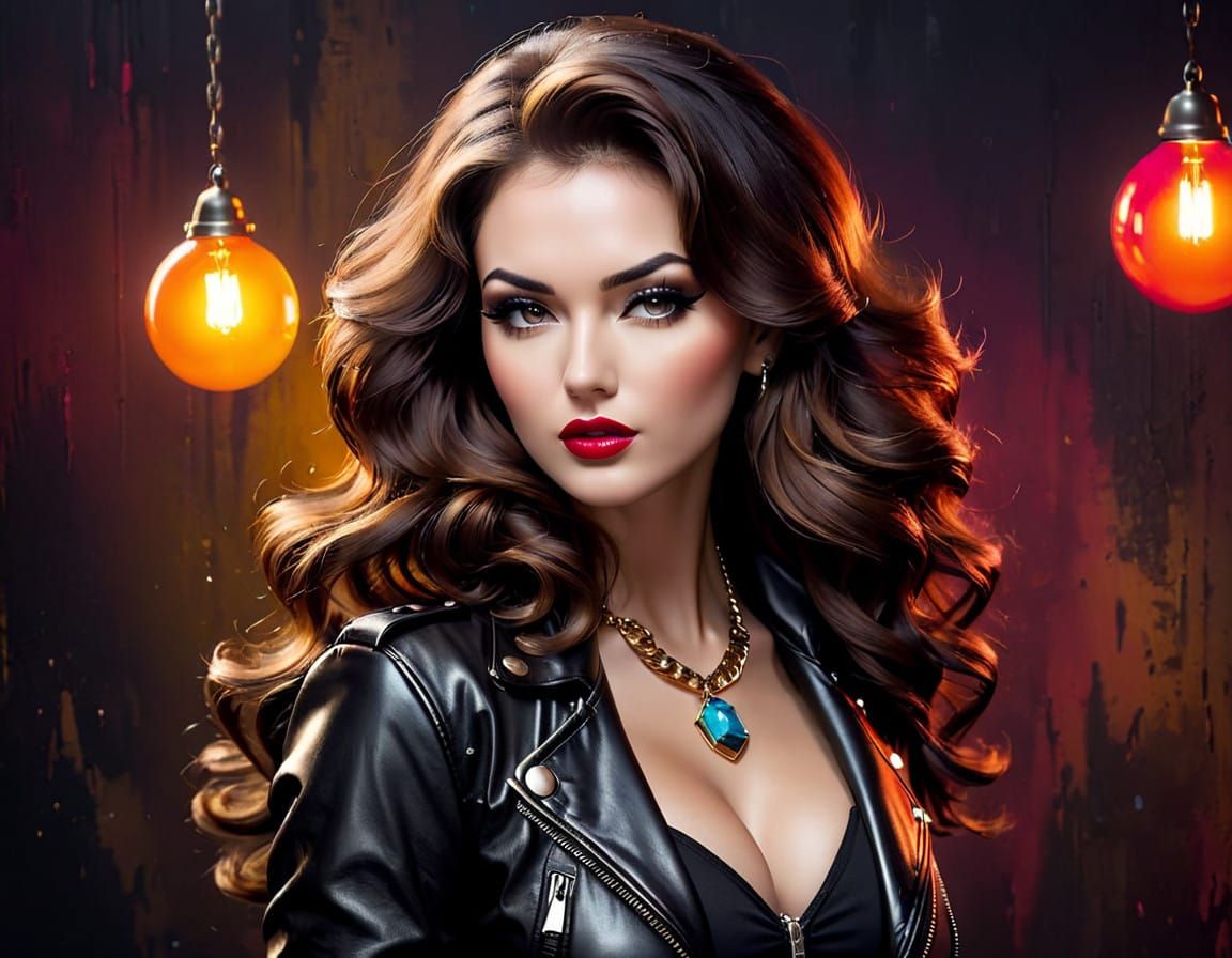Sexy Pin-Up Girl in Dark Edgy Glamour Style