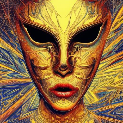 Occult Mask Ritual in Epic Style