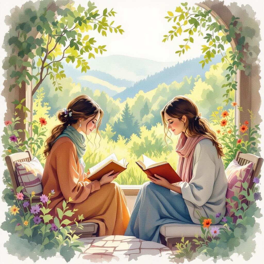 Women Studying Scripture at a Christian Retreat