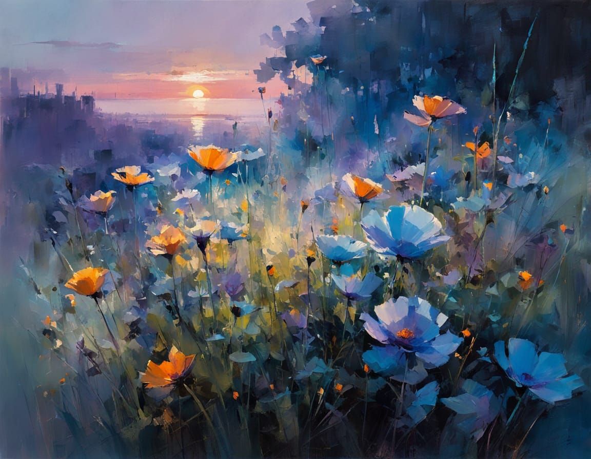 Mysterious Noctilucent Blooms in Soft Evening Hues