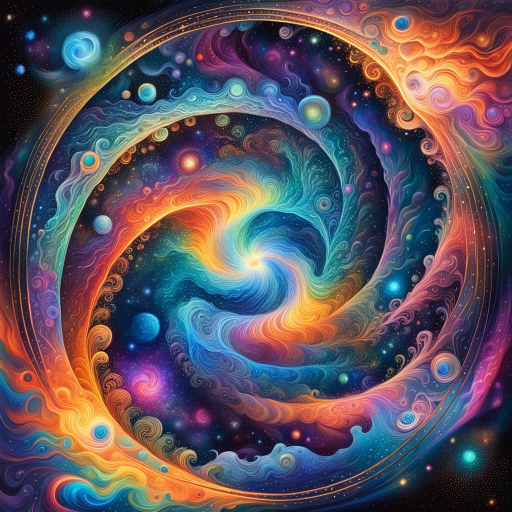 Astral Portal Reveals Cosmic Landscapes as Mixed Media