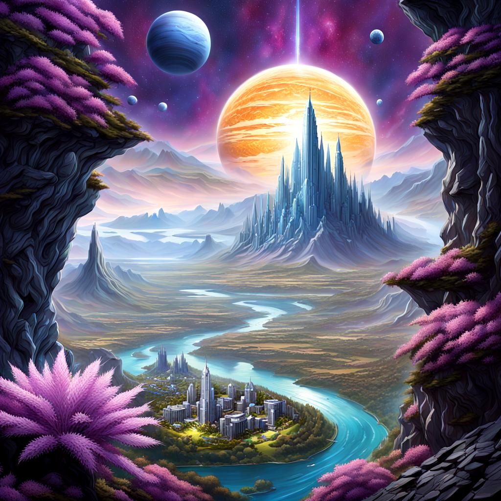 Perry Rhodan Over Luminous Lemuria: Hyperrealistic Splash Ar...