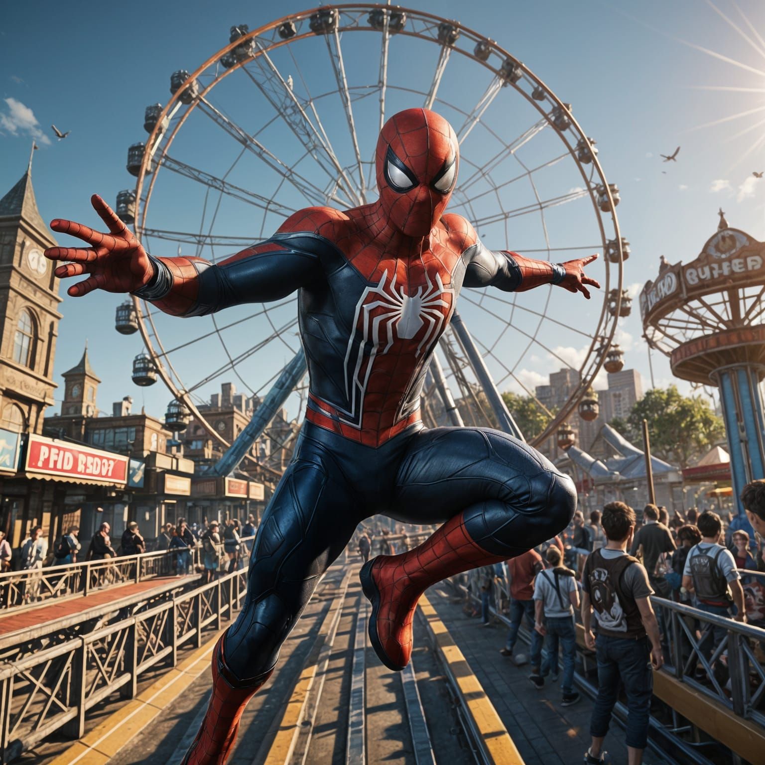 Spider-Man in Thrilling 3D Videogame Landscape
