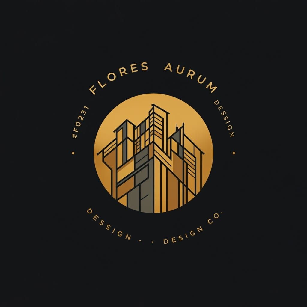 Geometric Logo Design for Architecture Firm in Gold