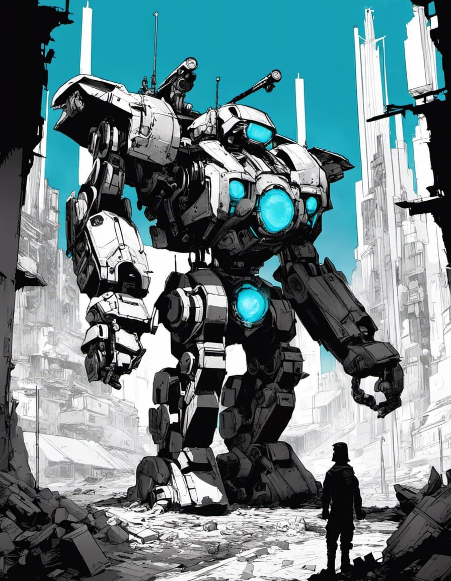 Derelict Ruined Mech: Chibi Concept Art