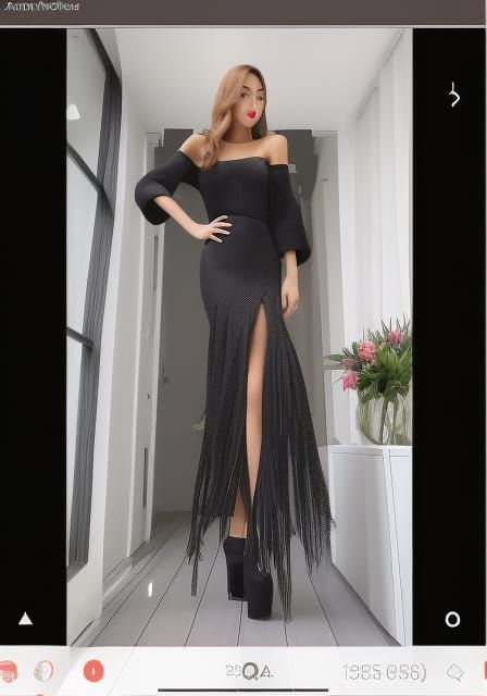 Elegant Italian Woman Posing in High Heels