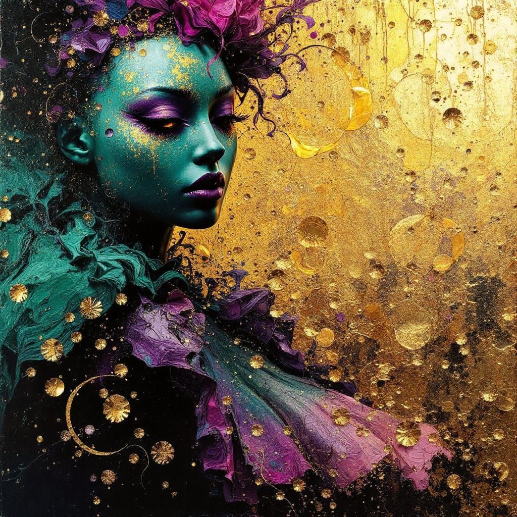 Impasto Sfumato Carnival Scene with Rich Texture