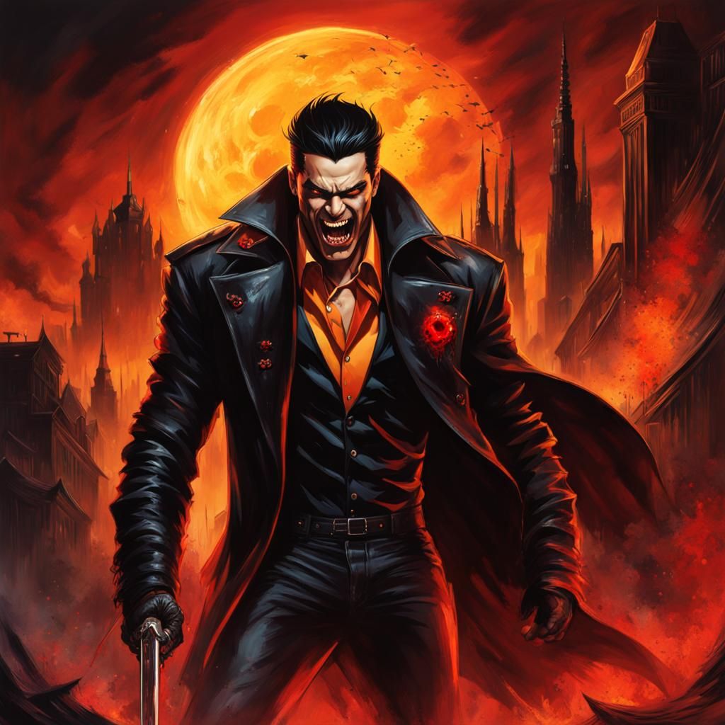 Apocalyptic Vampire Dripping Blood