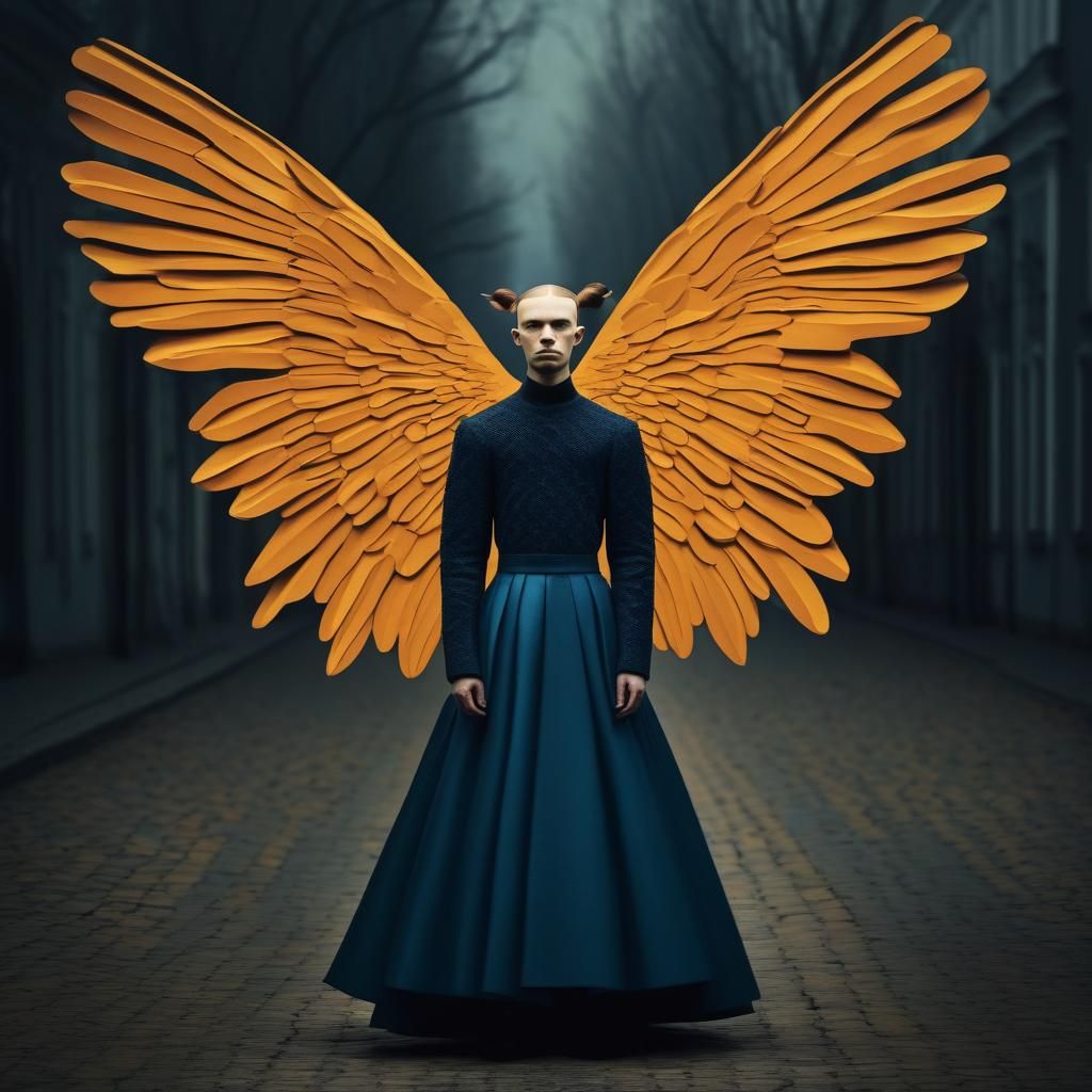 Contemplative Abstract Portrait in Symbolist Style