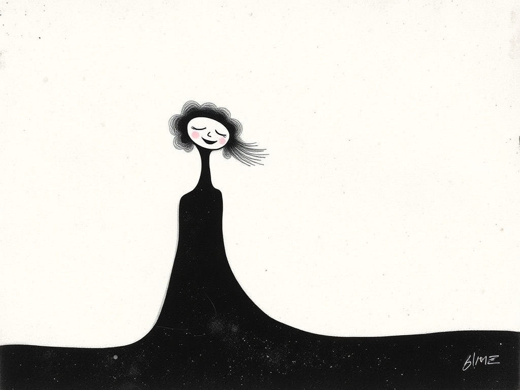 Surrealist Minimalist Woman in a Peaceful Moment