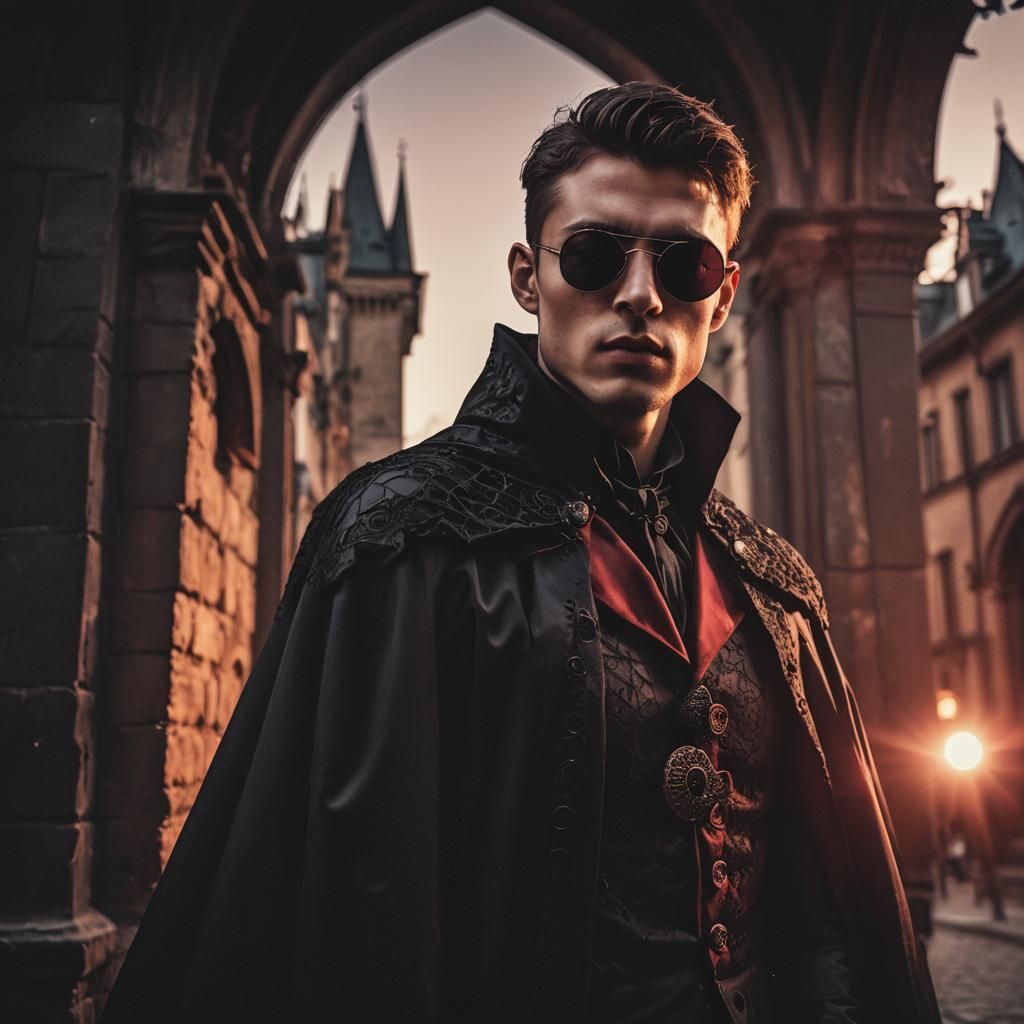 Dark Fantasy Portrait of Young Count in Cinematic Style
