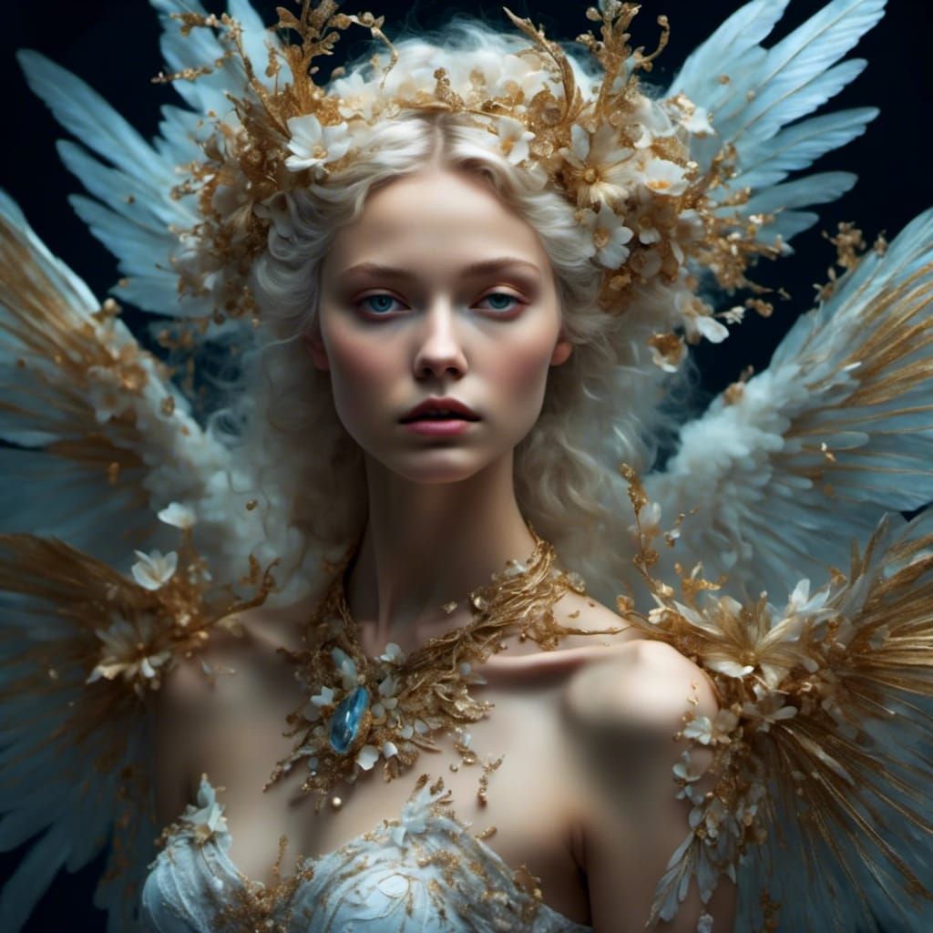 Angelic Wings in Hyperreal Style