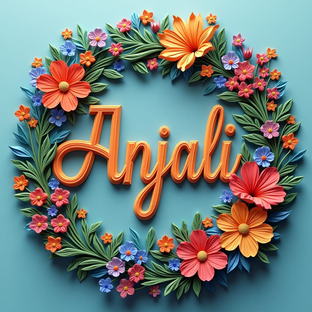 Quilled Paper Art: Anjali with Flowers