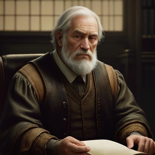 Man Reading in Library with Rembrandt Lighting