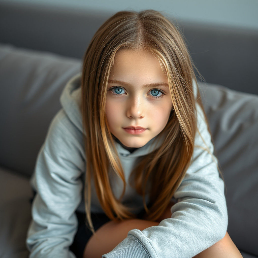 Girl with Brown Hair Portrait in Professional Style