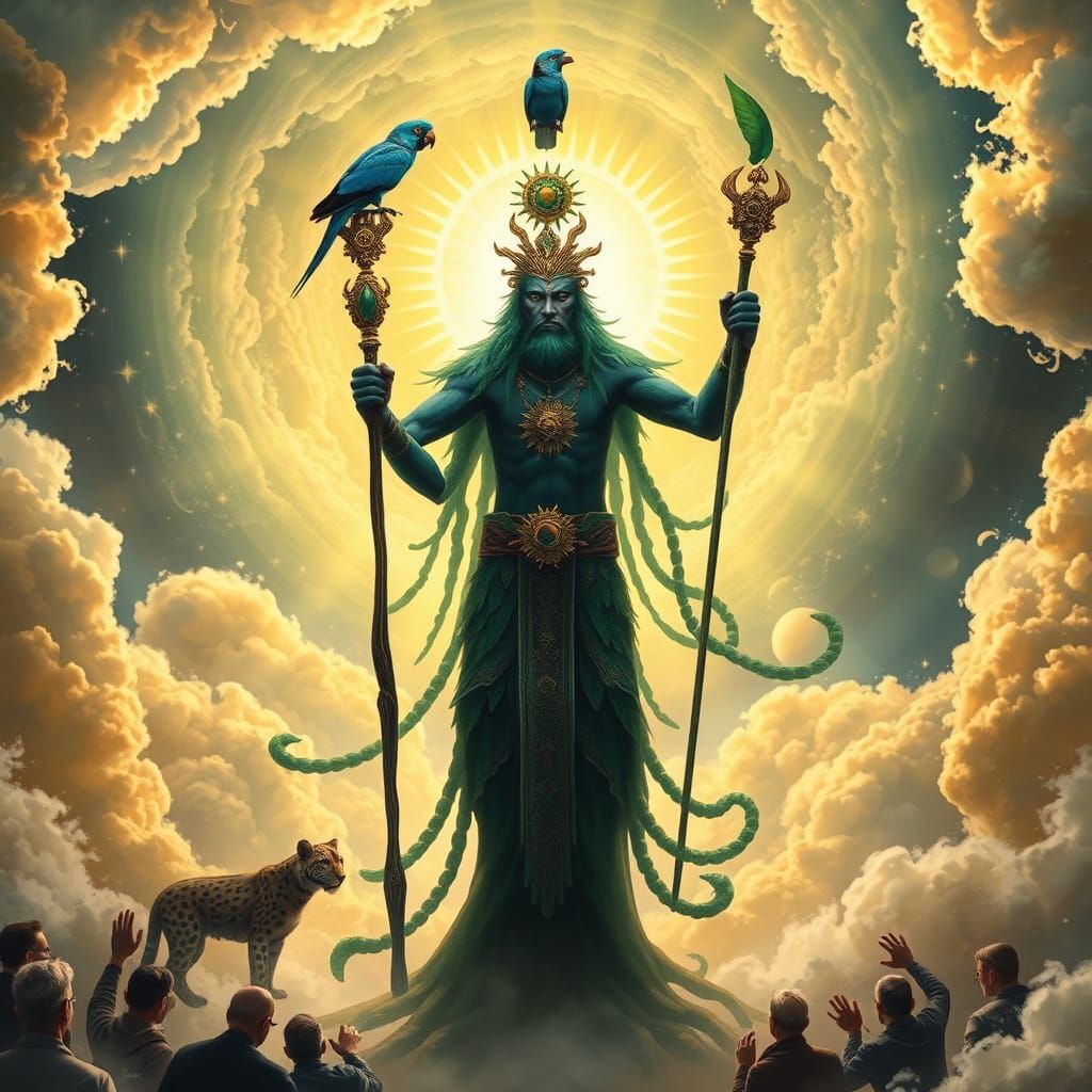 Divine Leopard Shaman in Surrealist Style