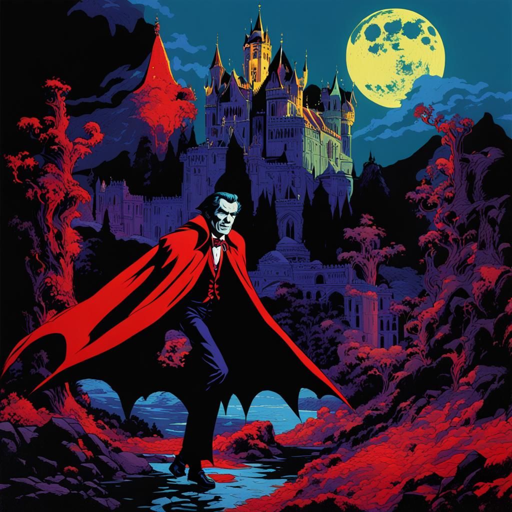 Dark Fantasy Dracula as Oil Painting