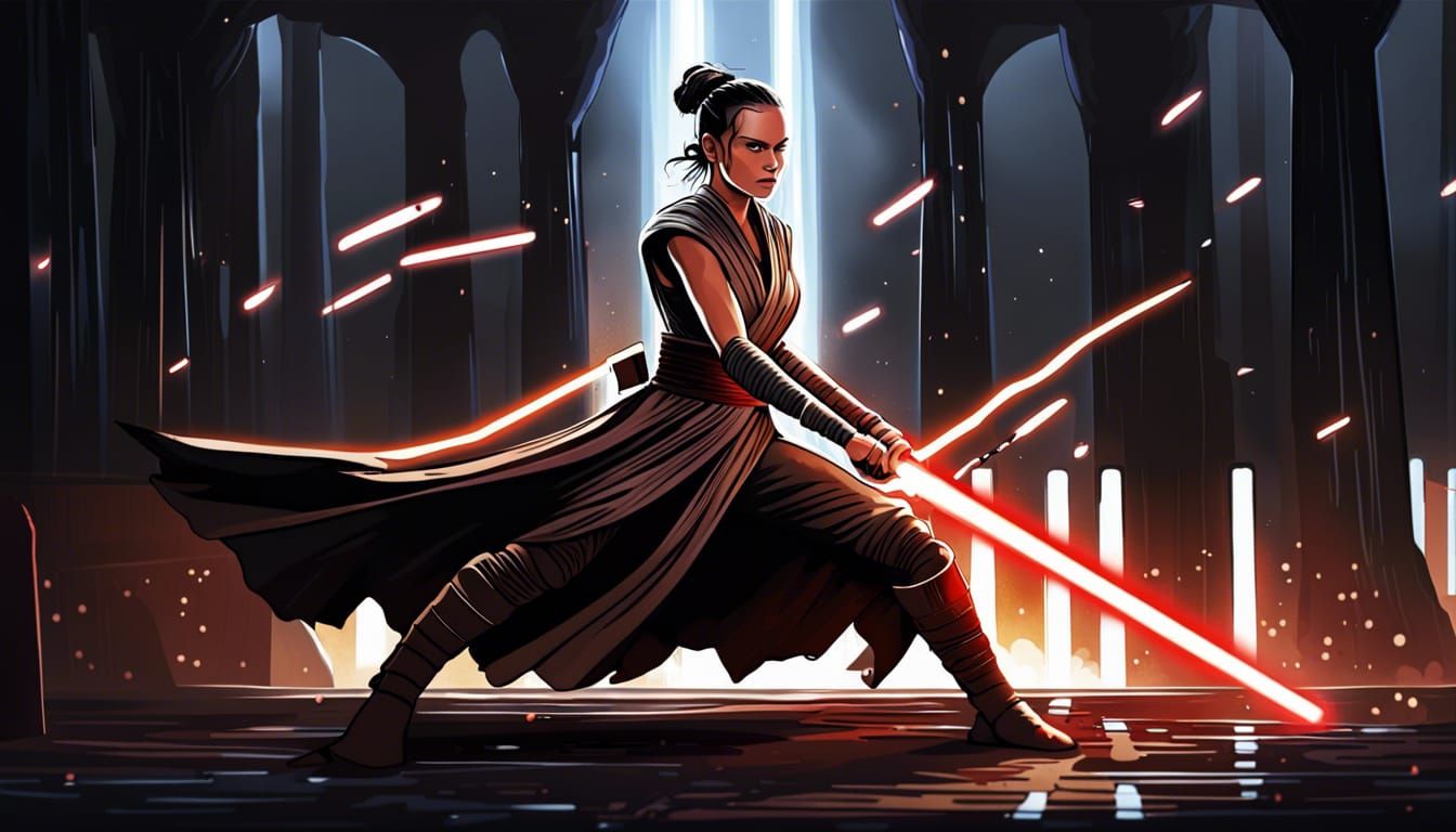 Dark Rey Lightsaber Battle