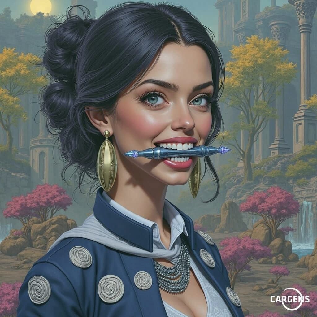 Ethereal Warrior Wields Sonic Screwdriver with Determined Ga...