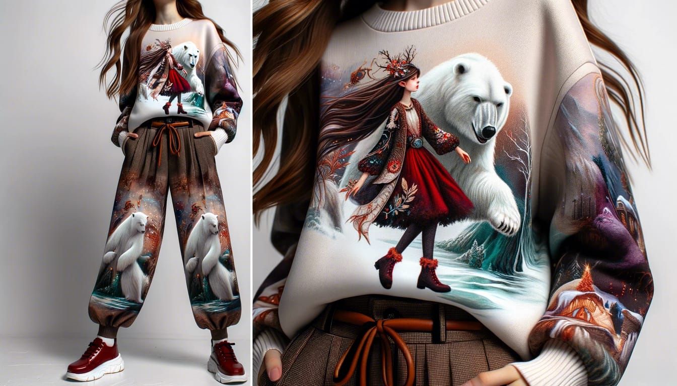 Enchanting Winter Elf in Snowy Landscape